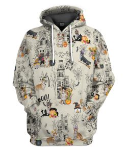 Gearhumans 3D Halloween Town With Corgi Dog Custom Tshirt Hoodie Apparel