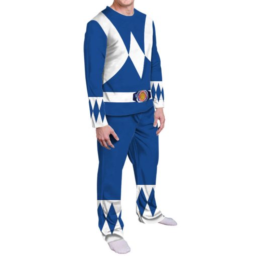 Gearhumans 3D Mighty Morphins Power Ranger Blue Custom Family Pajamas - Image 4