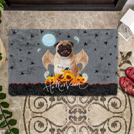 Gearhumans 3D Halloween Vampire Pug Custom Doormat - Image 4