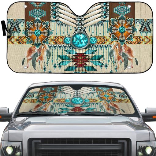 Gearhumans 3D Native American Pattern Car Auto Sunshade 8 Gearhumans 3D Native American Pattern Car Auto Sunshade
