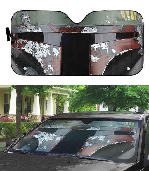 Gearhumans 3D S.W Boba Fett Custom Car Auto Sunshade
