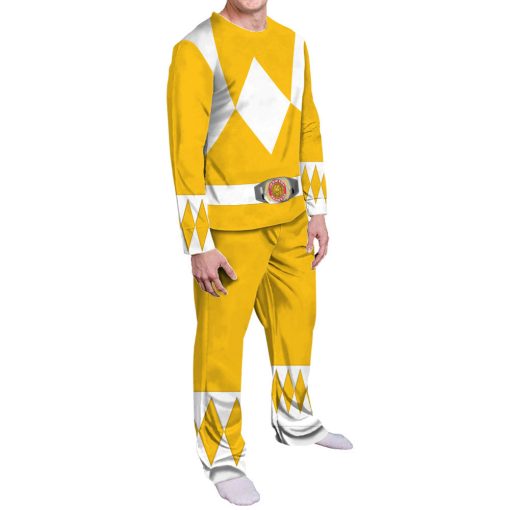 Gearhumans 3D Mighty Morphins Power Ranger Yellow Custom Family Pajamas