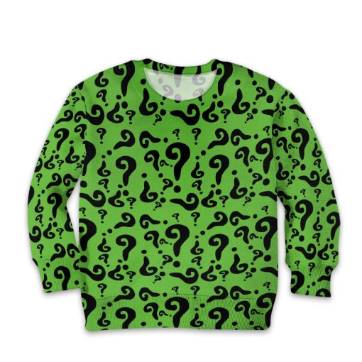 Gearhumans 3D DC The Riddler Custom Kid Hoodie 2 Gearhumans 3D DC The Riddler Custom Kid Hoodie - Image 2