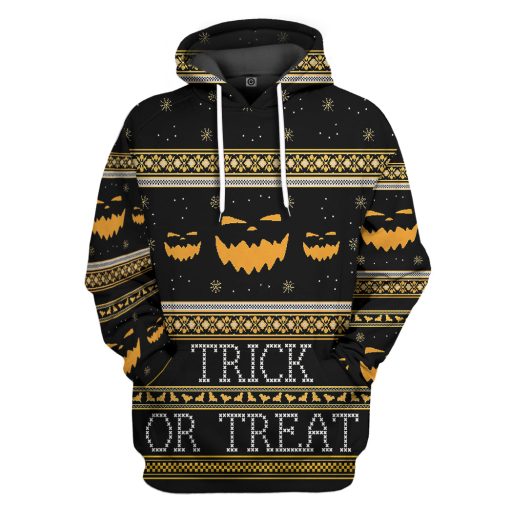 Gearhumans 3D Ugly Halloween Trick Or Treat Custom Hoodie Tshirt Apparel