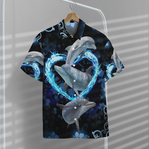 Gearhumans 3D Beautiful Dolphins Custom Hawaii Shirt - Image 5
