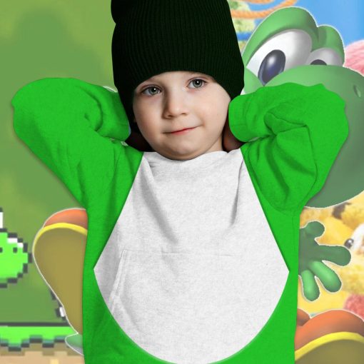 Gearhumans 3D Yoshi Costume Custom Kid Hoodie 1 Gearhumans 3D Yoshi Costume Custom Kid Hoodie