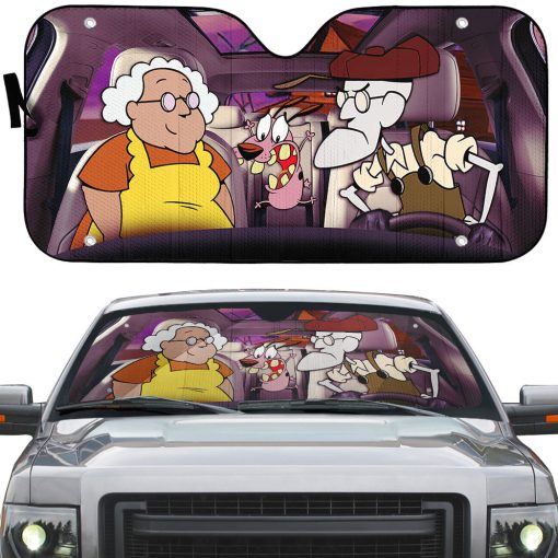 Gearhumans 3D Courage The Cowardly Dog Custom Car Auto Sunshade - Image 2
