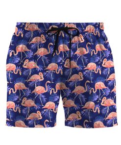 Gearhumans 3D Gearhumans 3D Flamingo Bird and Tropical Flowers Custom Men Shorts