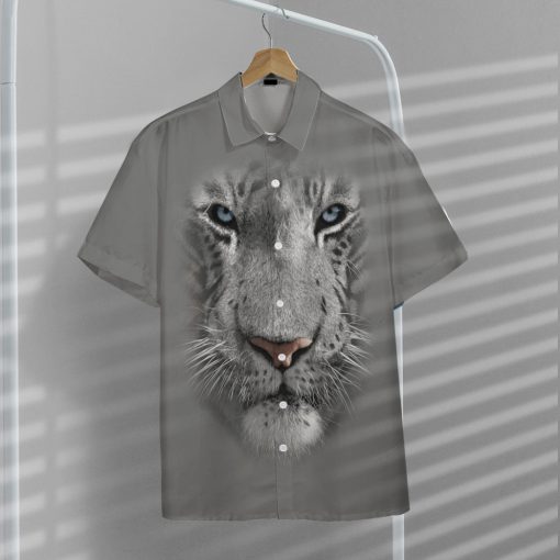 Gearhumans 3D White Tiger Custom Hawaii Shirt - Image 6