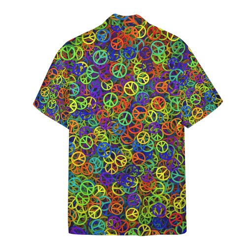 Gearhumans 3D Hippe Peace Custom Hawaii Shirt - Image 2