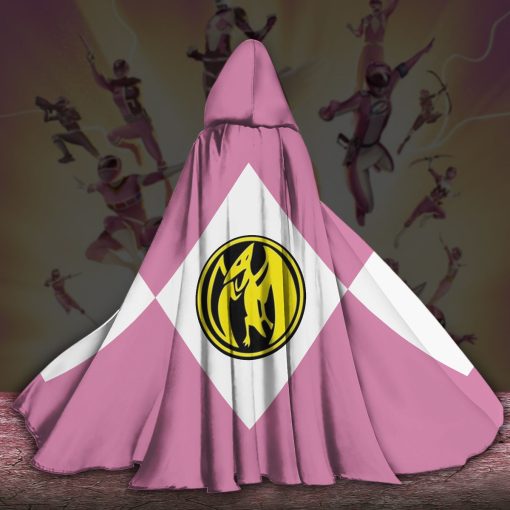 Gearhumans 3D Pink Ranger Custom Hooded Cloak - Image 4