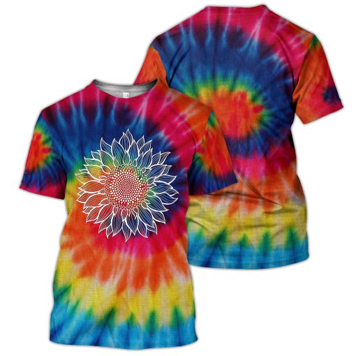 Gearhumans Sunflower Tie Dye - 3D All Over Printed Shirt - Image 3