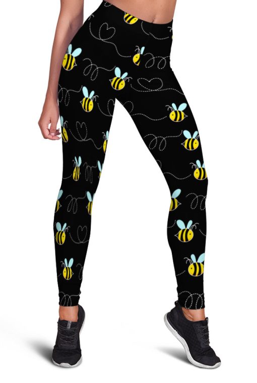 Gearhumans Black Bee Full Print Leggings