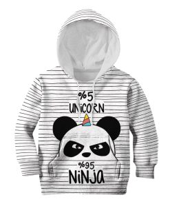 5% Unicorn 95% Ninja Custom Hoodies T-shirt Apparel HD-UNI110112K kid 3D apparel Kid Hoodie S/6-8 