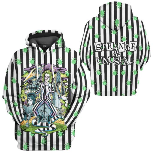 Gearhumans 3D Beetlejuice Stripes and Bugs Custom Hoodie Tshirt Apparel - Image 8