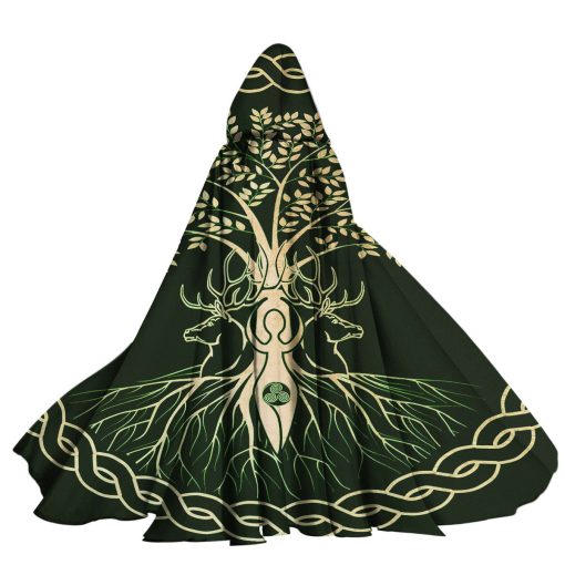 Gearhumans 3D Celtic Goddess Wiccan Custom Hooded Cloak