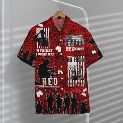 Gearhumans 3D RED Friday Veteran Custom Hawaii Shirt