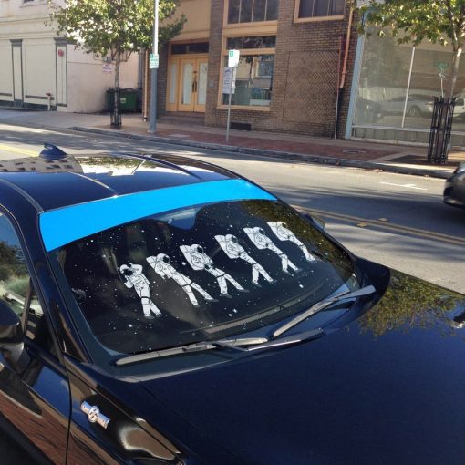 Gearhumans 3D Crotch Grab Moon Walk Astronaut Auto Sunshade - Image 8