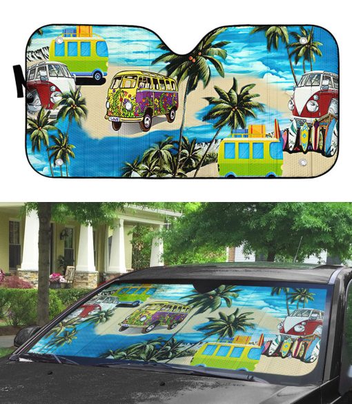 Gearhumans 3D Summer Bus Hawaii Car Auto Sunshade