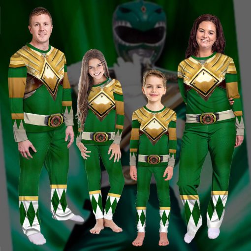 Gearhumans 3D Mighty Morphins Power Ranger Green Custom Family Pajamas - Image 6