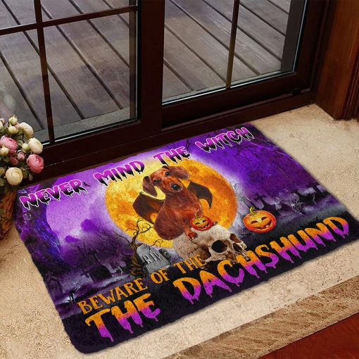 Gearhumans 3D Beware Of Halloween Vampire Dachshund Custom Doormat 6 Gearhumans 3D Beware Of Halloween Vampire Dachshund Custom Doormat - Image 5