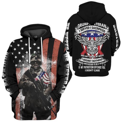 Gearhumans 3D US Veteran Patriot Custom Tshirt Hoodie Apparel