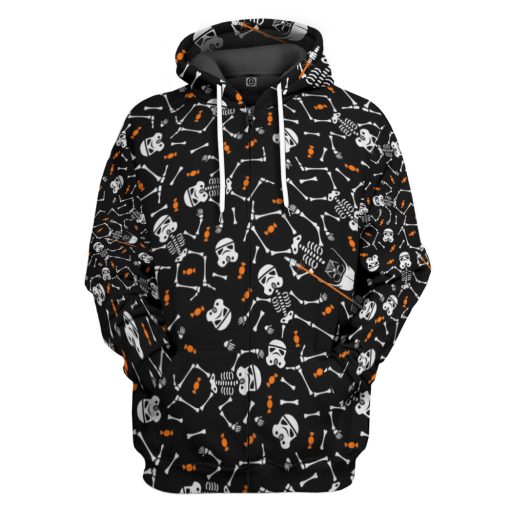 Gearhumans 3D SW Halloween Skeleton Stormtrooper Custom Tshirt Hoodie Apparel - Image 4