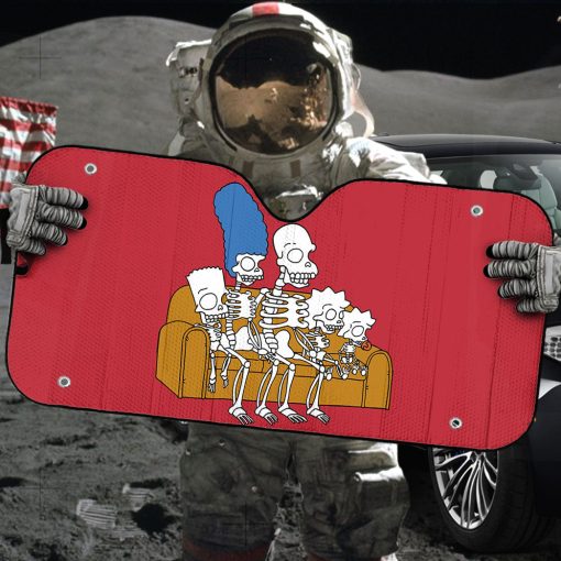 Gearhumans 3D The Simpsons Skeleton Family Custom Car Auto Sunshade