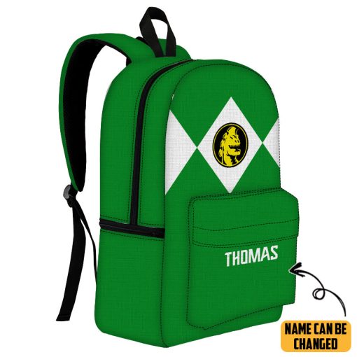 Gearhumans 3D Green Ranger Custom Name Backpack - Image 2