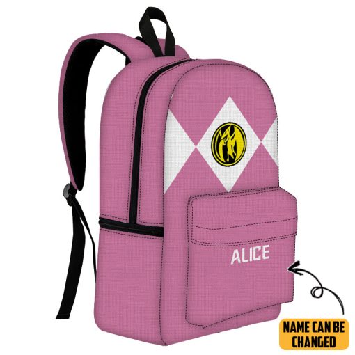 Gearhumans 3D Pink Ranger Custom Name Backpack - Image 2