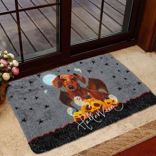 Gearhumans 3D Halloween Vampire Dachshund Custom Doormat - Image 5