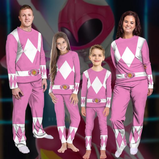 Gearhumans 3D Mighty Morphins Power Ranger Pink Custom Family Pajamas - Image 6