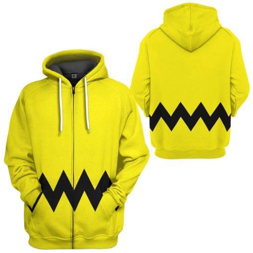 Gearhumans 3D PEANUTS Charlie Brown Custom Hoodie Tshirt Apparel