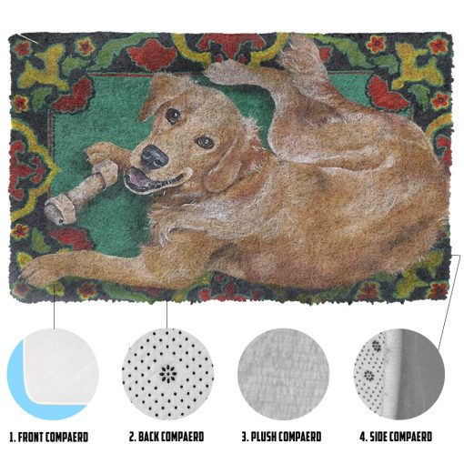 Gearhumans 3D Happy Golden Custom Doormat