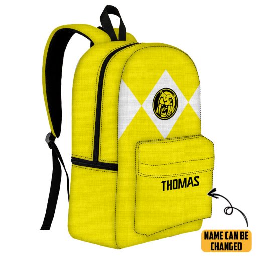 Gearhumans 3D Yellow Ranger Custom Name Backpack
