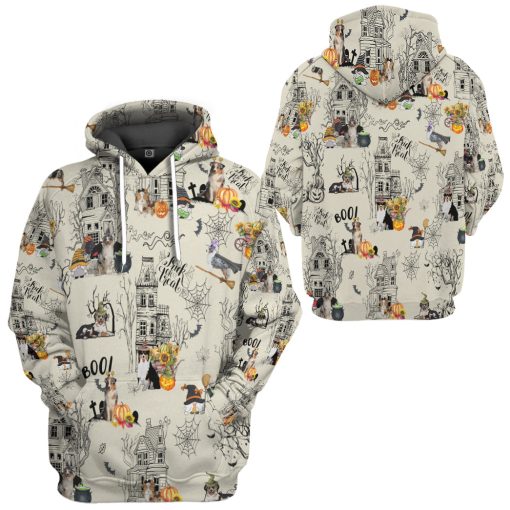 Gearhumans 3D Halloween Town With Australian Shepherd Dog Custom Tshirt Hoodie Apparel 5 Gearhumans 3D Halloween Town With Australian Shepherd Dog Custom Tshirt Hoodie Apparel - Image 5