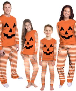 Gearhumans 3D Trick Or Treat Pumpkin Custom Family Pajamas