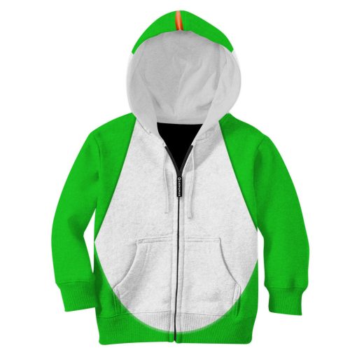 Gearhumans 3D Yoshi Costume Custom Kid Hoodie 4 Gearhumans 3D Yoshi Costume Custom Kid Hoodie - Image 4