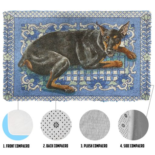 Gearhumans 3D Happy Doberman Custom Doormat