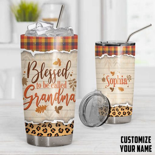 Gearhumans 3D Grandparents Day Blessed To Be Called Grandma Custom Name Design Vacuum Insulated Tumbler - Image 5