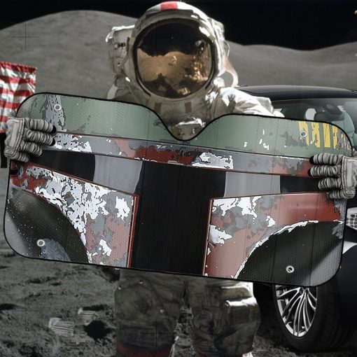 Gearhumans 3D S.W Boba Fett Custom Car Auto Sunshade