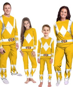 Gearhumans 3D Mighty Morphins Power Ranger Yellow Custom Family Pajamas