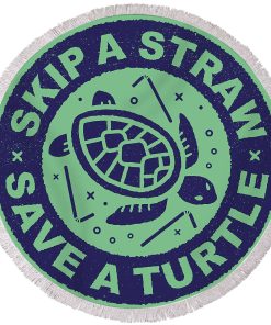 Gearhumans 3D Save A Turtle Custom Round Beach Towel