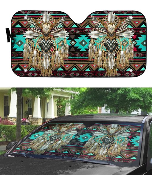 Gearhumans 3D Brown Native America Car Auto Sunshade