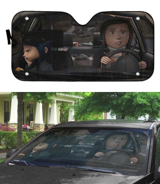 Gearhumans 3D Coraline Custom Car Auto Sunshade - Image 2