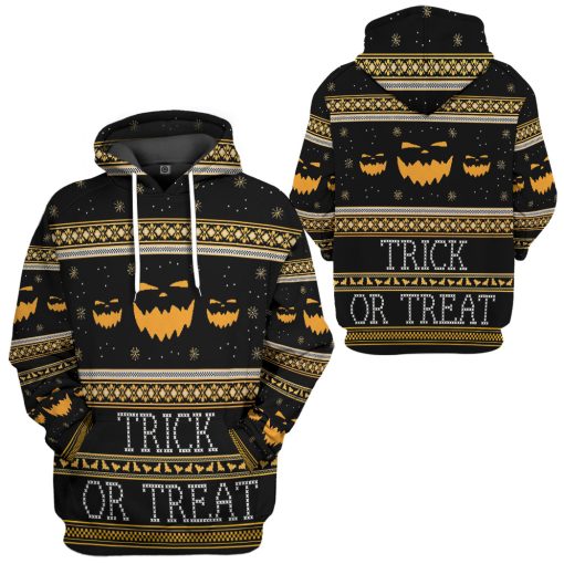 Gearhumans 3D Ugly Halloween Trick Or Treat Custom Hoodie Tshirt Apparel - Image 5