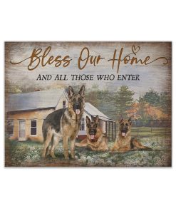 Gearhumans 3D Bless Our Home And Those Who Enter German Shepherd Custom Canvas