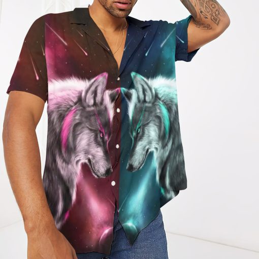 Gearhumans 3D Wolf Spirit Custom Hawaii Shirt - Image 3