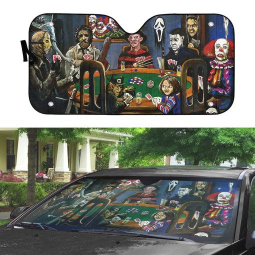 Gearhumans 3D Scary Play Together Custom Car Auto Sunshade 3 Gearhumans 3D Scary Play Together Custom Car Auto Sunshade - Image 3