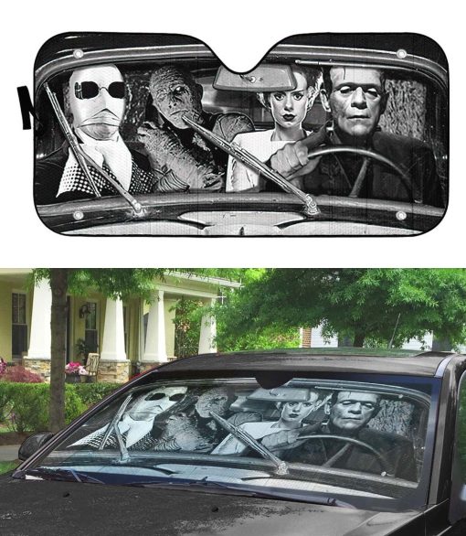 Gearhumans 3D Halloween Monster Horror Movie Custom Car Auto Sunshade 5 Gearhumans 3D Halloween Monster Horror Movie Custom Car Auto Sunshade - Image 5